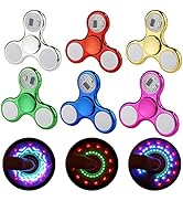 SCIONE 6 Pack Fidget Spinners,LED Light Up Fidget Spinners Toy for Kids Adult,Glow in The Dark Pa...