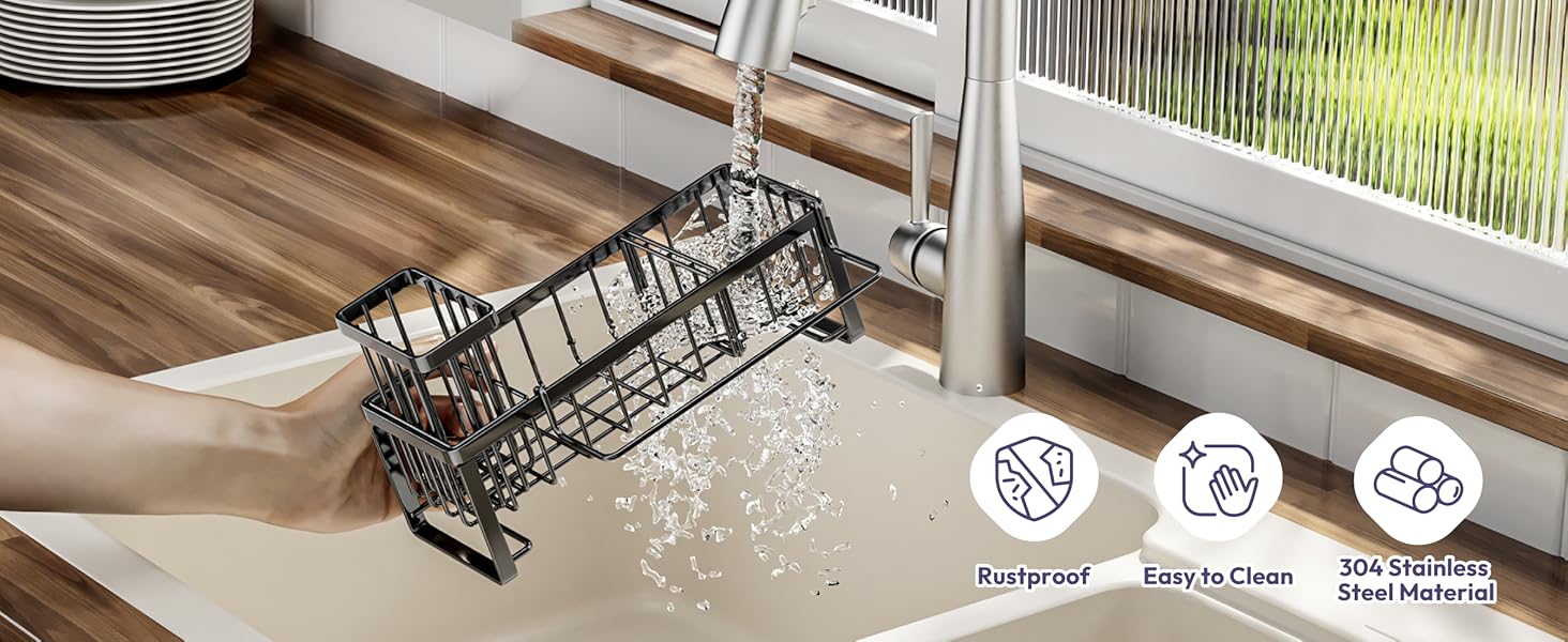 Sponge Holder for Kitchen Sink Sink Caddy Kitchen Sponge Caddy Organizer