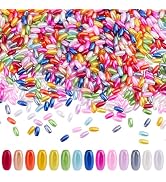 PH PandaHall 2520pcs Rice Shape Beads, 14 Colors Imitation Pearl Beads 8x4mm ABS Plastic Craft Be...