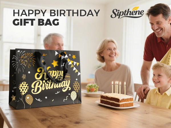 Black Birthday Gift Bag