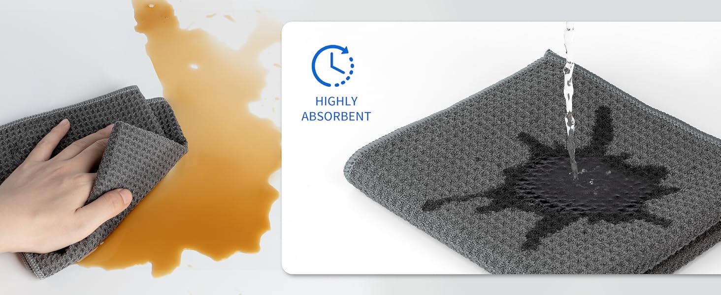 MR.SIGA waffle pattern microfiber cloths, HIGHLY ABSORBENT