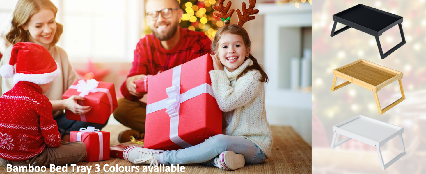 Bamboo Bed Tray Table with Folding Leg