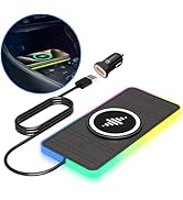Magnetic Wireless Car Charger Pad, LANSEMKU RGB 15W Wireless Car Charging Pad for Magsafe Wireles...