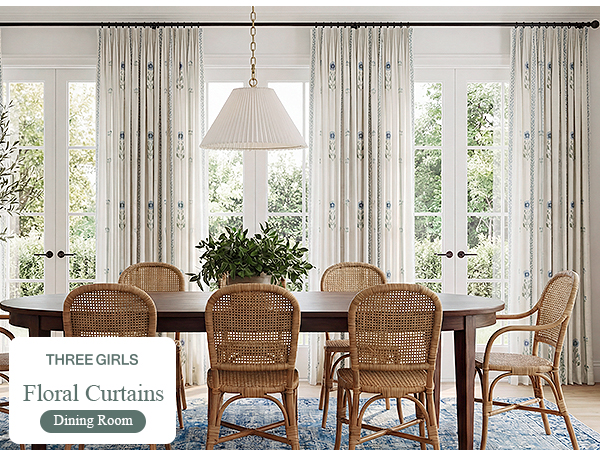 pinch pleat block print curtains