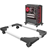 Mobile CPU Stand, CPU Rolling Stand Adjustable Computer Mobile Cart Holder with Locking Caster Wh...