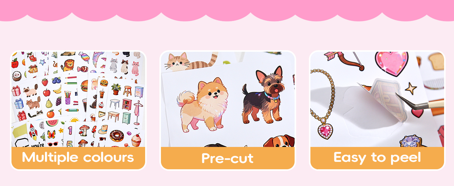 800+ Cute Stickers for Kids, 60-Page Sticker Book with Funny, Aesthetic &amp;amp; Scrapbook Stickers