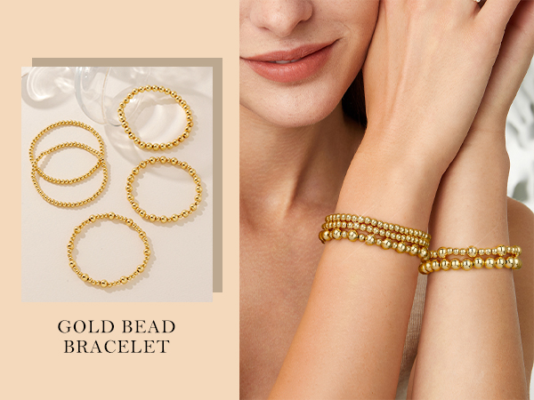 gold filled beaded bracelets for women
