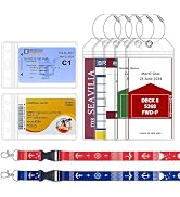 SEAVILIA 5 Pack Cruise Luggage Tag Holder &amp; 2 Pack Cruise Ship Lanyards with Waterproof Id Badge ...