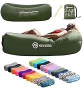 Nevlers 450 Lbs. Cap Air Couch Inflatable Sofa in Military Green| 210T Polyester Inflatable Hammo...