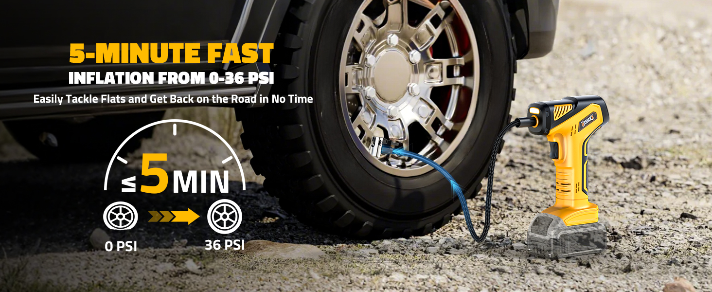 tire inflator air compressor portable car 20V cordless electric pump