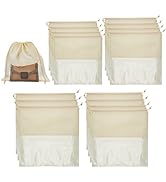 PH PandaHall 14pcs 4 Sizes Dustproof Drawstring Bags, Travel Shoe Bags Creamy Square Non-Woven St...