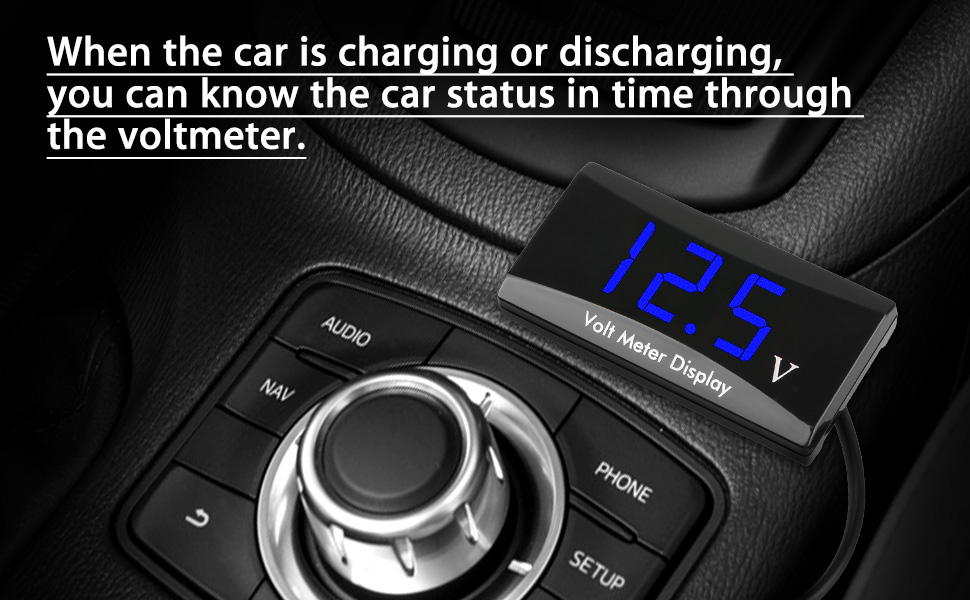 DC 12V LED Display Voltmeter for Boat Marine Vehicle Truck ATV UTV Car Camper 