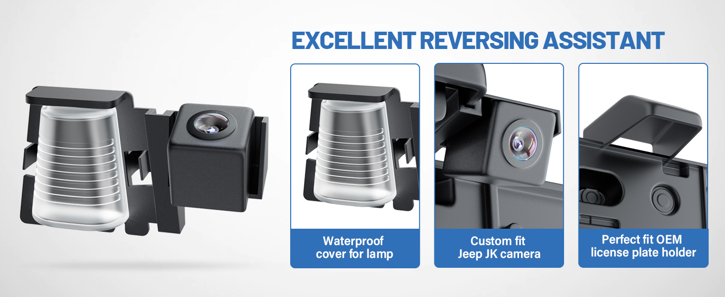 License Plate Frame Backup Camera Night Vision Car Rear View Camera jeep wrangler jk