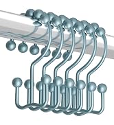 Titanker Shower Curtain Hooks Rings, Rust-Resistant Metal Double Glide Shower Hooks for Bathroom ...