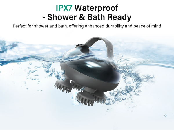 Waterproof Silicone Scalp Massager with IPX-7 for Wet &amp;amp;amp;amp; Dry Use
