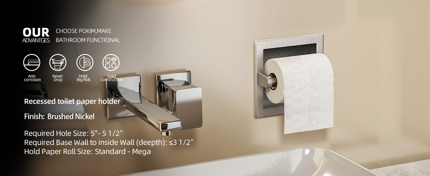 recessed toilet paper holder brushed nickel