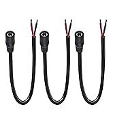 0.8FT 5.5mmx2.5mm 14AWG Pigtail Cable, 12V/24V Female Repair DC Power Cable DC5525 Connector, for...
