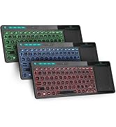 Rii K18 Plus Wireless 3-LED Color Backlit Multimedia Keyboard with Multi-Touch Big Size Trackpad,...