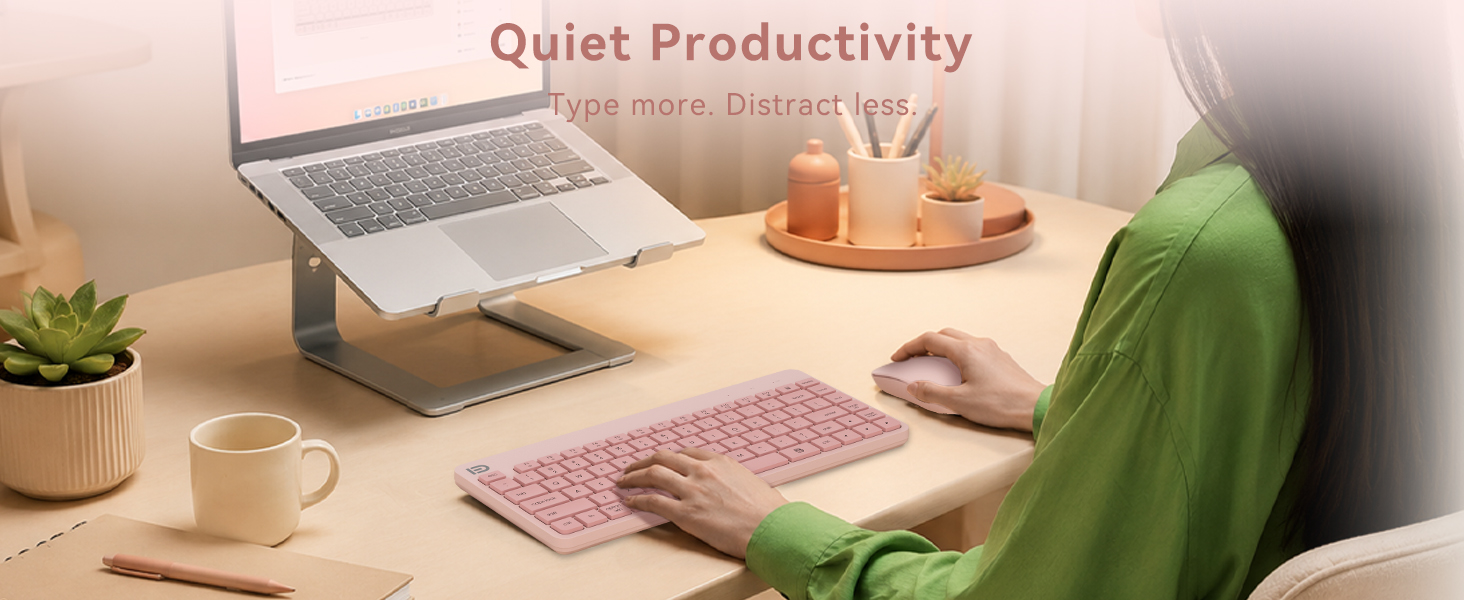 Quiet keyboard and mouse wireless