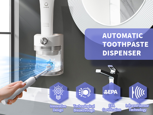 Automatic Toothpaste Dispenser,Wall Mounted Electric Toothpaste Dispenser for Kids and Adults