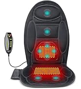 8 Vibration Motors, Massage Seat Cushion with Heat, Back Massager for Chairs Heated Seat Cover Ma...