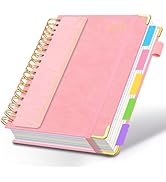 Hardcover Spiral Notebooks for Work 8''x 10'', 300 Pages 5 Subject Notebook with Dividers &amp; Tabs,...
