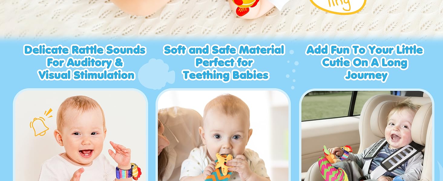 URMYWO Baby Newborn Boys and Girls Gifts, Wrist Rattles for Baby, Rattle Socks Toys for 0-6 Months