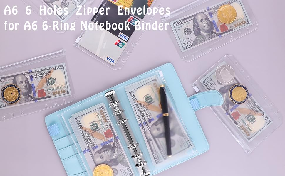 a6 binder pockets for A6 6 ring notebook binder