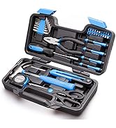 Cartman 39Piece Cutting Plier Tool Set General Household Kit with Plastic Toolbox Storage Case Blue
