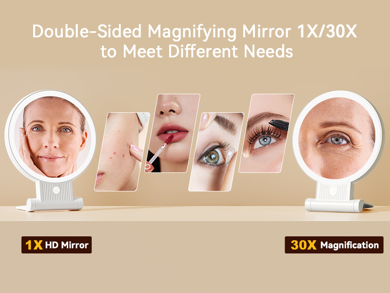 1X/30X double-sided miror for makeup, eyebrow tweezing &amp;amp; shaving