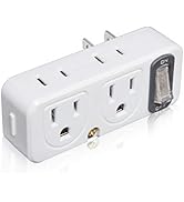 SYCON 4 Outlet Wall Extender AC Adapter with Night Light, 2-Prong Mini Indoor Wall Tap Power Outl...