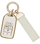 SUNCARACCL for Honda Key fob Cover with Leather Keychain, Soft TPU Full Cover Protection Key Fob ...