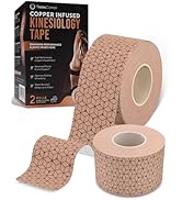 TheraCopper Copper Infused Kinesiology Tape – 2 Rolls (40 Precut Strips) – Advanced Waterproof Ki...