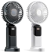 GOCKERA 2 Pack Portable Fan, 4200mAh Battery Operated Fan, 5 Speeds&Digital Display, 180° Foldabl...