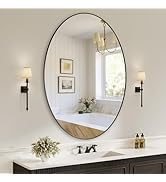Koonmi Black Oval Bathroom Mirror, 30"x48" Bathroom Vanity Mirror, Oval Mirror for Bedroom Living...