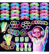 OLUPP 325PCS Glow in the Dark Party Supplies, Glow Sticks Glasses Favors, 300 PCS Glow Sticks and...