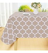 Smiry Rectangle Table Cloth, Waterproof Vinyl Tablecloths with Flannel Backing for Rectangle Tabl...