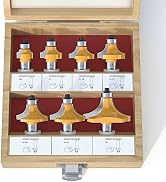 FivePears 7 PCS Roundover Router Bits Set 1/2 Inch Shank, Round Over Router Bits for Edging Formi...