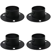 Wealrit 4 Pcs Round Post Bases Stainless Steel Flange Anchor Bases Heavy Duty Post Brackets for F...