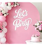 Babenest Let's Party Felt Sign, Reusable White Letter Banner for Backdrop, Balloon Arch Decor, Pa...