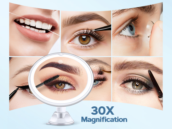 Magnifying Mirror With Light Suction Cup