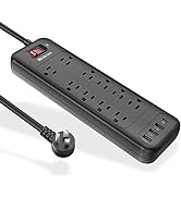 Power Strip, HITRENDS Surge Protector with 10 Outlets and 3 USB Ports (5V/2.4A) &amp; 1 USB-C Port (5...