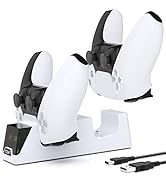Charging Station Dock for PS5, Dual Charger for DualSense PS5 Controller,Slim Portable Charge Sta...