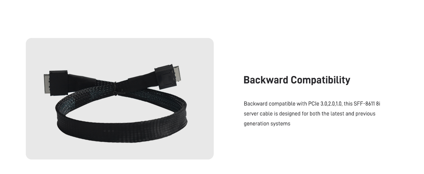 LetLinkSo Gen4 PCIe 4.0 Oculink SFF-8611 8i Connector Adapter Male Extension Cable