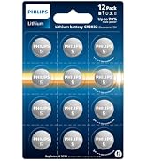 Philips CR2032 Batteries, 12-Pack, CR2032 Lithium 3v Coin Battery, Replacement Batteries for Appl...