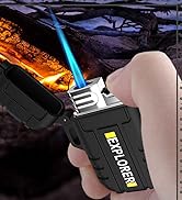 Torch Lighter, Refillable Butane Lighter with Lock, Windproof and Waterproof Gas Lighter Adjustab...