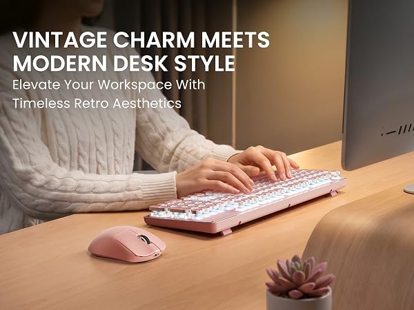 retro typewriter keyboard and mouse wireless