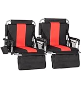 LET'S CAMP Folding Stadium Seat Bleacher Chair with Cup Holder, Mesh Bag and Hide Hooks, Portable...