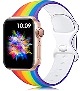 Lerobo Band Compatible with Apple Watch Bands 41mm 40mm 38mm for Women,Fancy Silicone Floral Prin...