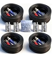 LETONDA 4PCS 100ft/30m Integrated BNC Video Power Cable ext. for Security Cameras, CCTV, Surveill...
